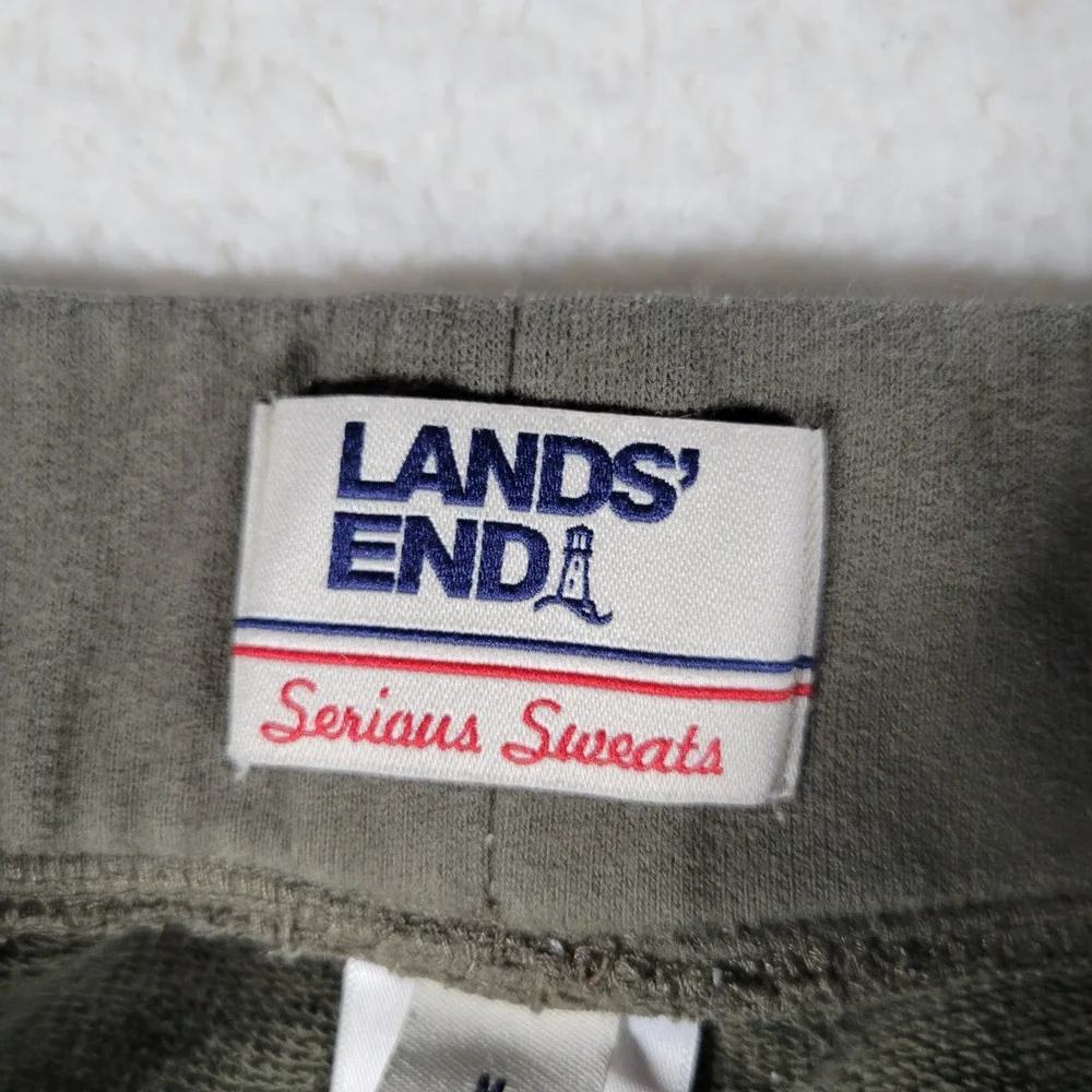 Lands' End Serious Sweats Joggers Womens Size M 10-12 Olive Green Tapered Pants - Picture 6 of 13